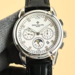 PATEK PHILIPPE Best Edition with 9100 Movement White Italian Cowhide Black Watch Strap 40mm Watch